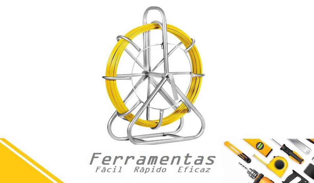 Guia passa cabo 130mt fibra ótica - Novo
