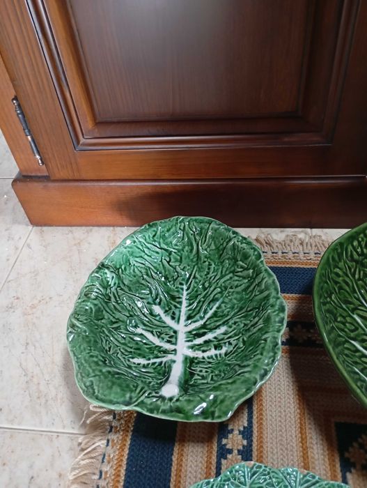 Conjunto loiça, textura de folhas, San Raphael. Vintage