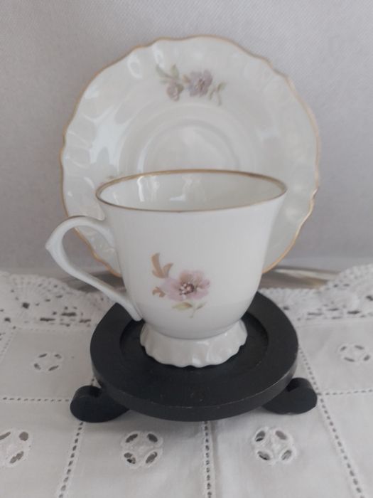 Chávena com pires em porcelana Limoges