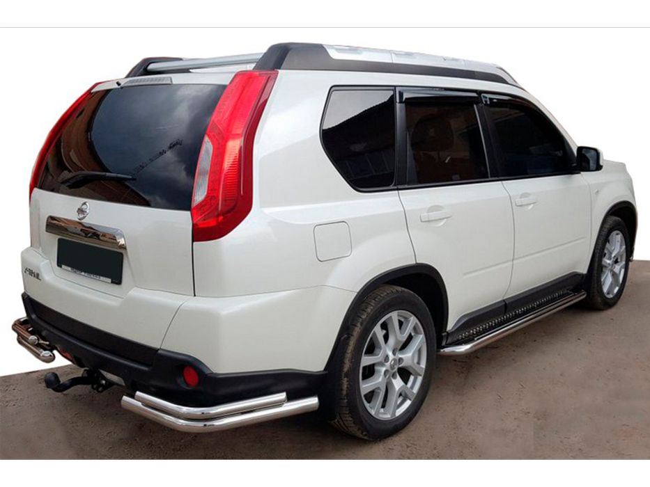 Nissan X-trail T31 2007-2014 рр. Задні кути AK003-Double (2 шт., нерж.)