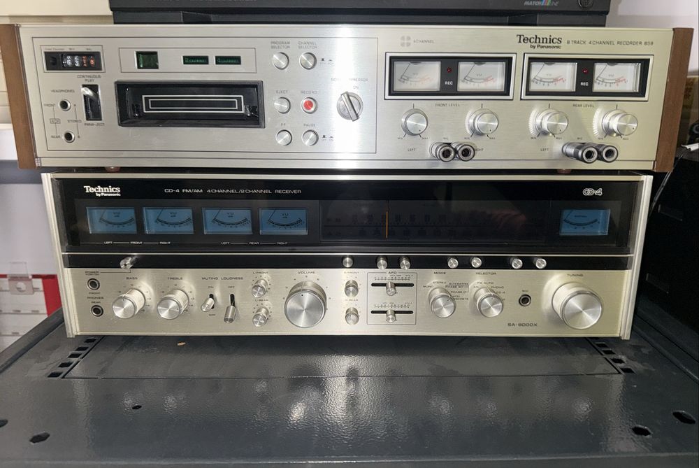 Reciver amplificador SA-8000X e 8 track 858 quadrifonico Technics topo