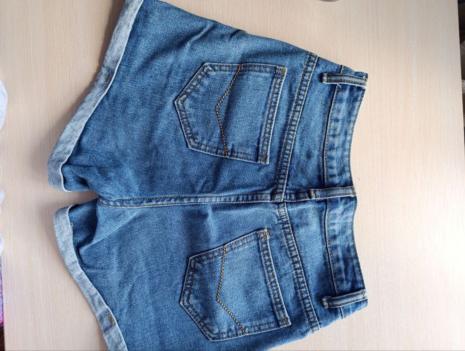 Шорти джинсові, висока посадка, жіночі