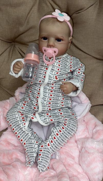 Кукла реборн 52 см, в меховом конверте