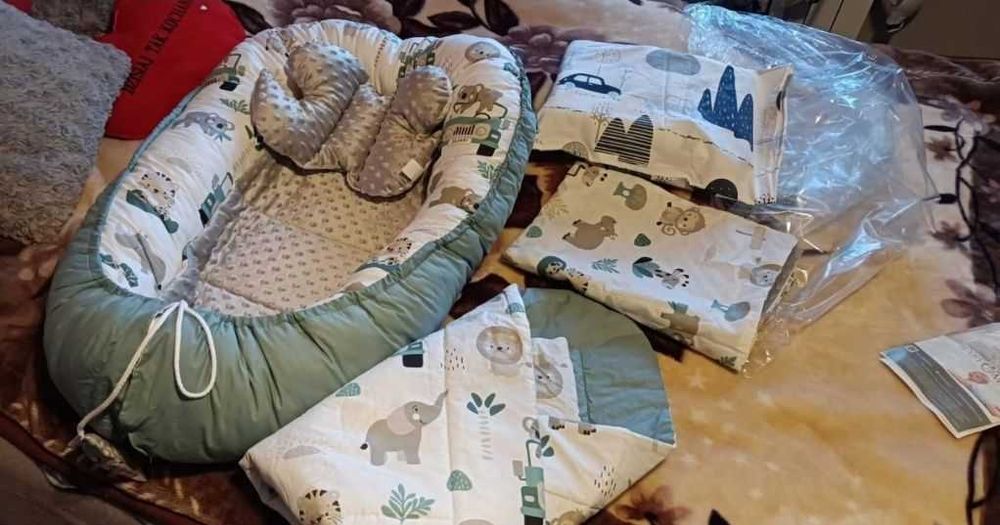 Kokon niemowlęcy XXL 7w1 minky bawełna safari rożek