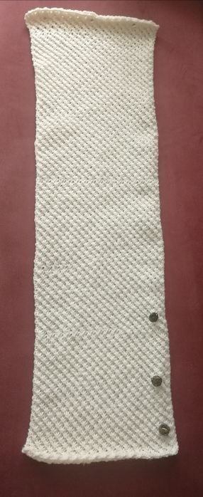 Komin wełniany, handmade, kremowy