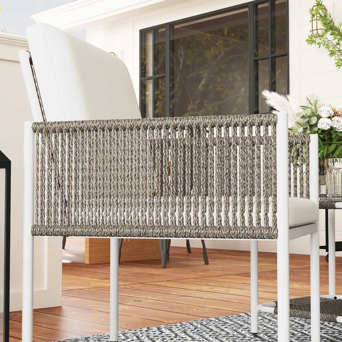 Conjunto de Jardim 2 Cadeiras e Mesa de Vime c/ Almofadas