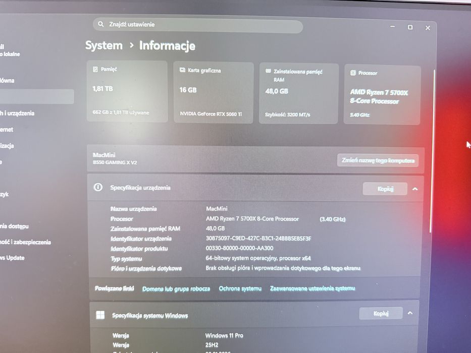 PC: Ryzen 7 5700x,, 48 GB RAM, 2x SSD 500GB