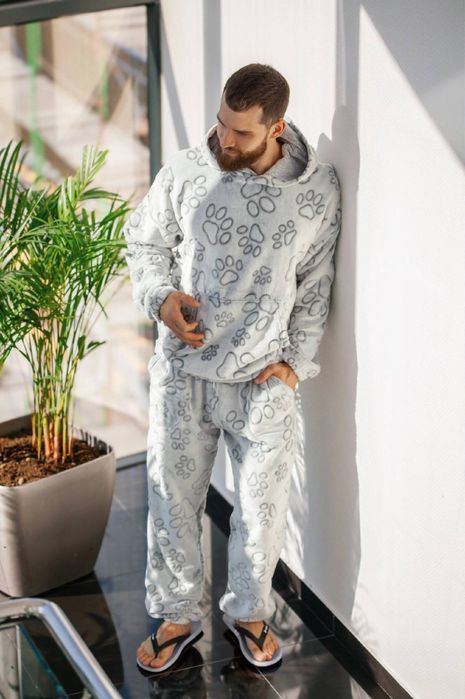 Чоловіча тепла піжама з кенгуру унісекс