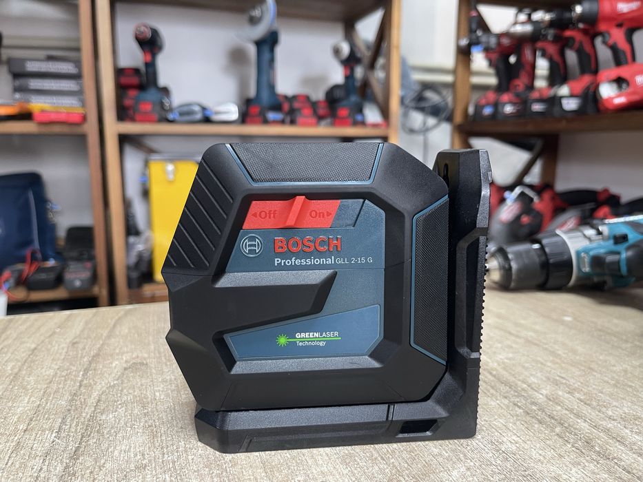 Bosch GLL 2-15 G / лінійний лазерний рівень Бош. Зелений промінь