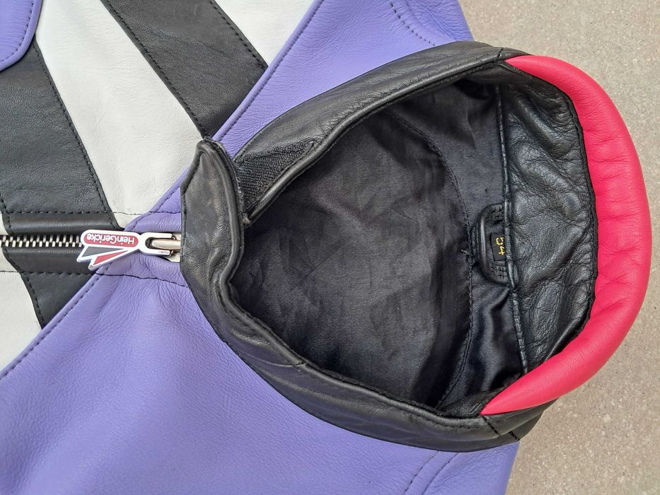 Fato macaco macacão em couro verdadeiro duas peças