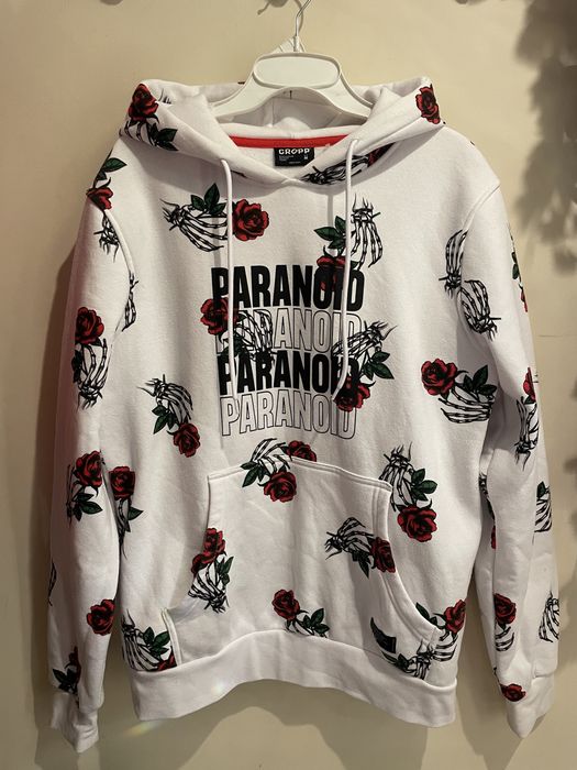 Bluza Paranoid Croop biała z różami