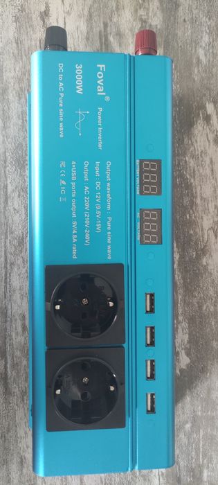 Nowa przetwornica 4000w / 2000w czysty sinus 12v 230v przyczepa kempin