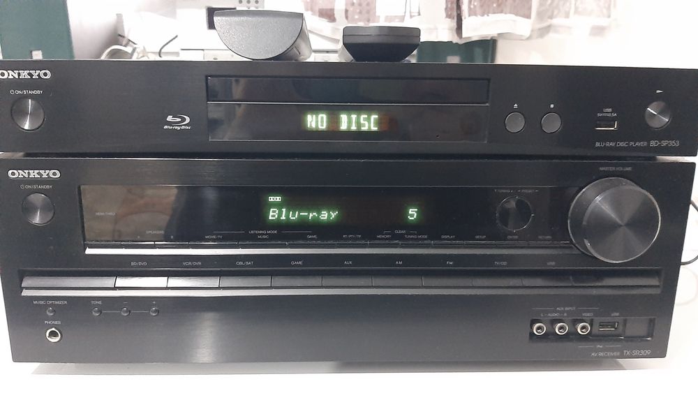 ONKYO Kino domowe/stereo Amplituner TX-SR309+Blu-ray BD-SP353 JAK NOWE