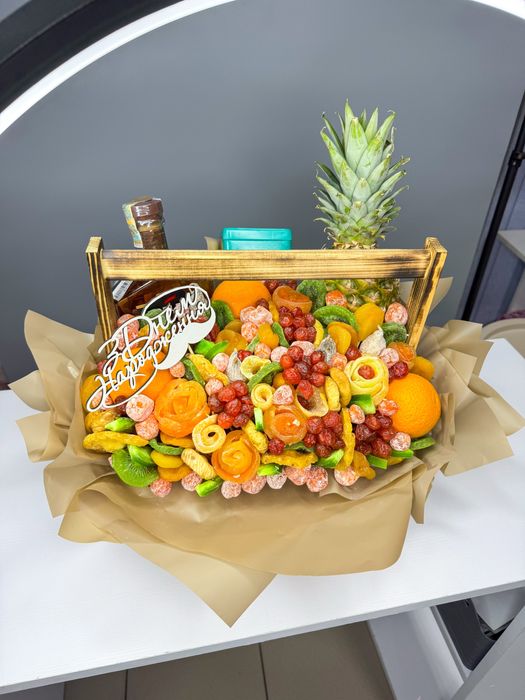 Букет сухофруктів | Подарунок із сухофруктів | Букет у корзині