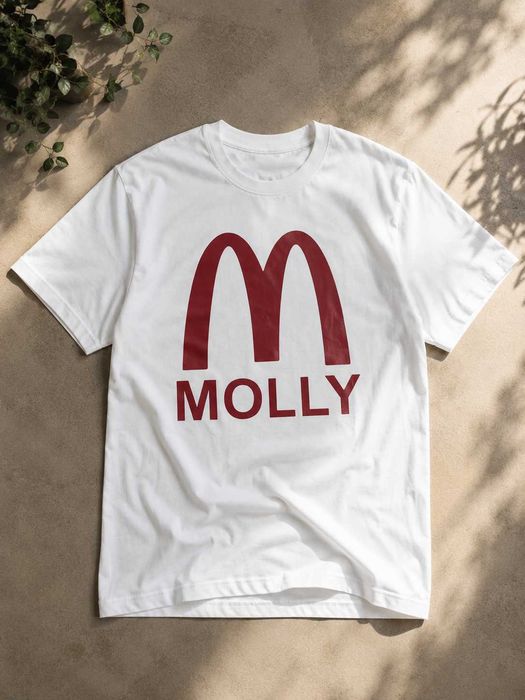 Футболка Мужская Женская Черная Белая White molly t-shirt y2k opium drip drill vetements type