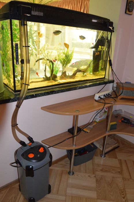 Akwarium 150 L z wyposażeniem.