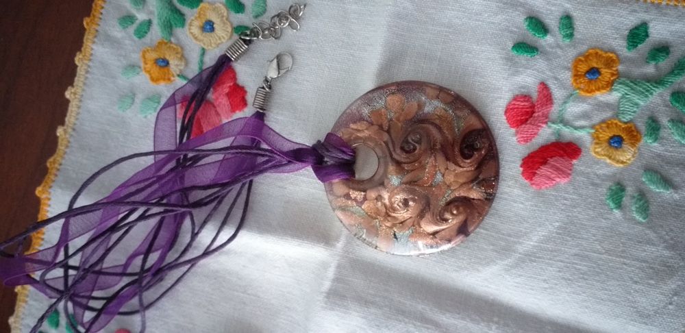 Conjunto de colar e brincos em cristal de Murano - italiano