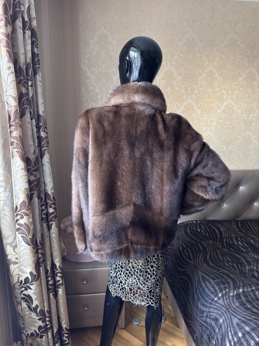 Норковий полушубок/бомбер MIDO, 48-52, 70 см, колір соболь