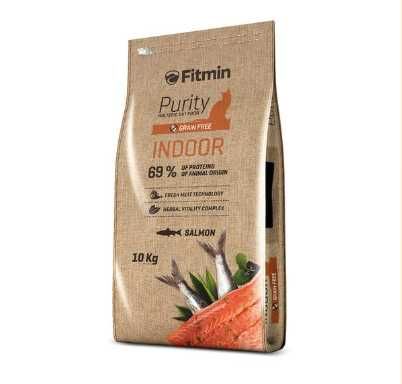 Сухий корм Fitmin Cat Purity Indoor з лососем та рибою для дорослих котів, 1,5 кг та 10 кг