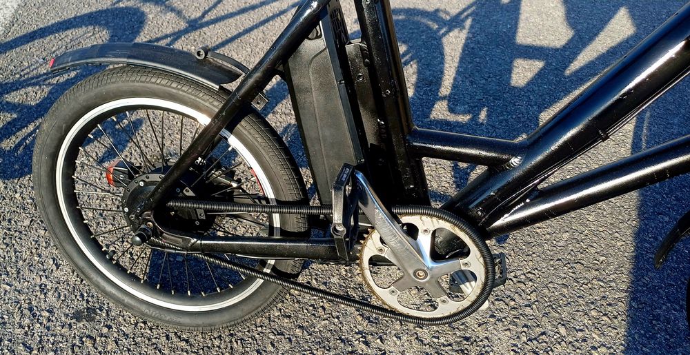 Bicicleta elétrica roda 20"com atrelado de criança