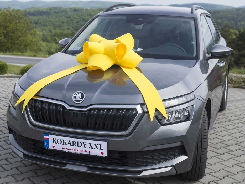 Niebieska Duża 60cm Kokarda na samochód-PREZENT