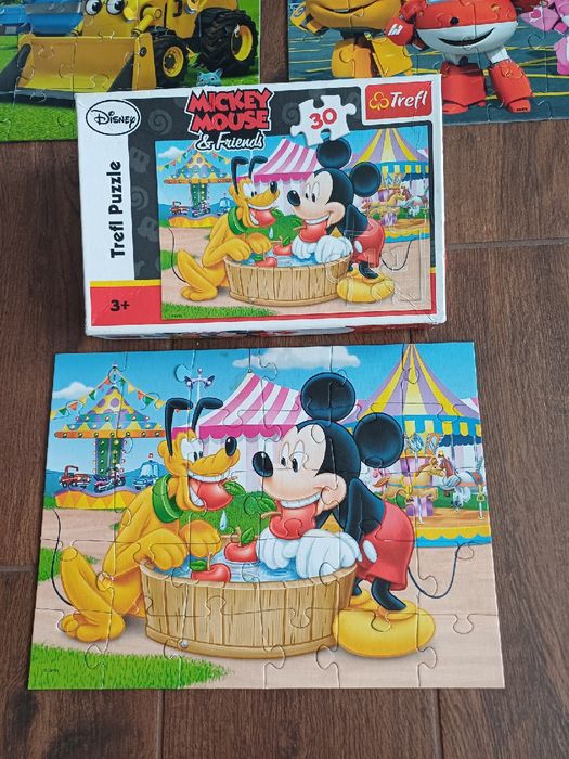 Puzzle Trefl 3 x 30 elementów Bob Budowniczy Myszka Miki Super Wings