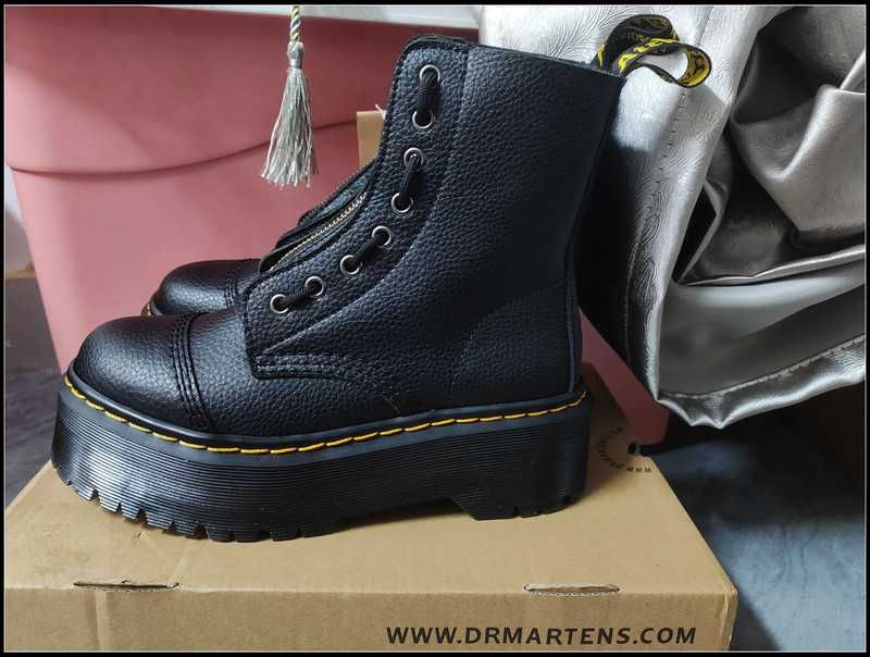 Dr. Martens Sinclair Leather Platform Boots Black Milled Nappa r.39