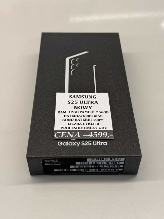 Samsung S25 Ultra 12/256GB NOWY Topcase Vivo *Raty 0%