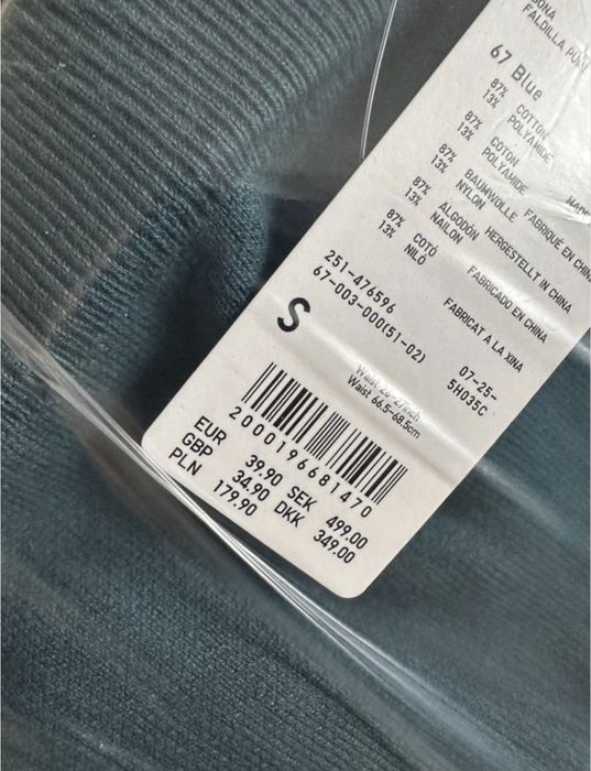 Тепла трикотажна бавовняна спідниця uniqlo з розрізом на нозі