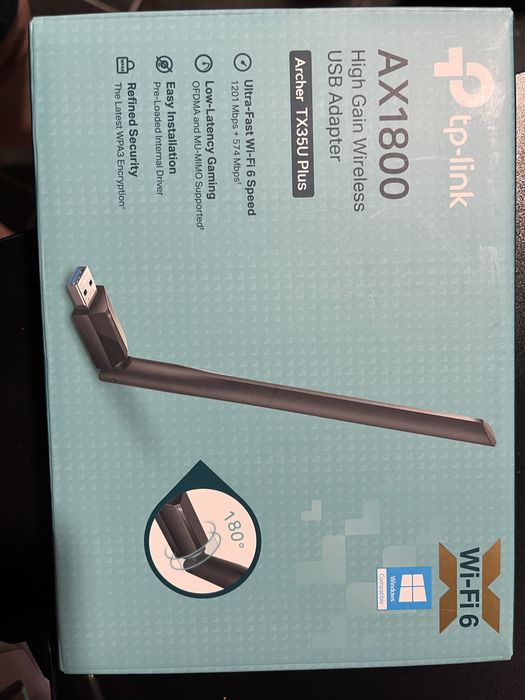TP-Link Archer TX35U Plus Adaptador USB Wireless AX1800 em caixa e ainda na garantia