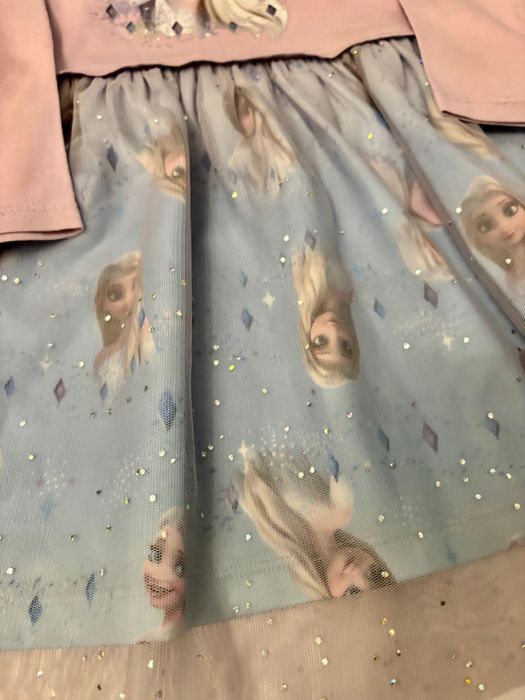 Elsa, Elza, Frozen, Kraina Lodu, Tiul, brokat CEKINY i leginsy  98 104
