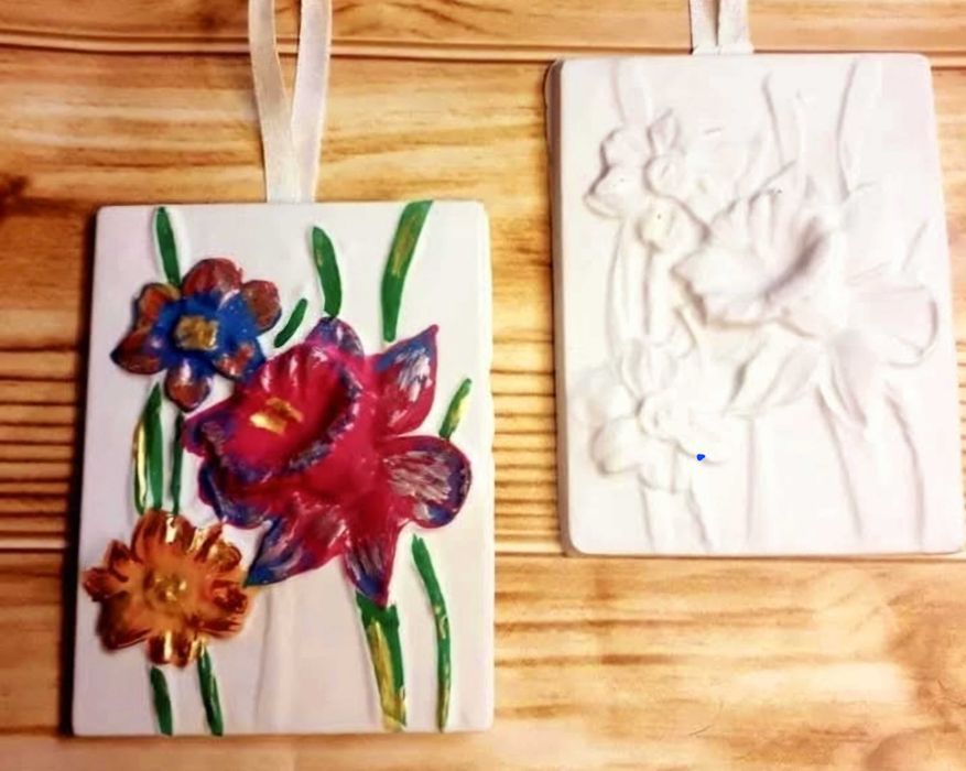 Гіпсові фігурки весняні квіти. Розмальовки з гіпсу. Тюльпан