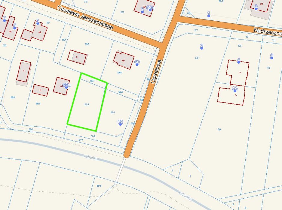 Działka budowlana 6,82 ara przy Łabuńce - Zamość, ul. Ogrodowa