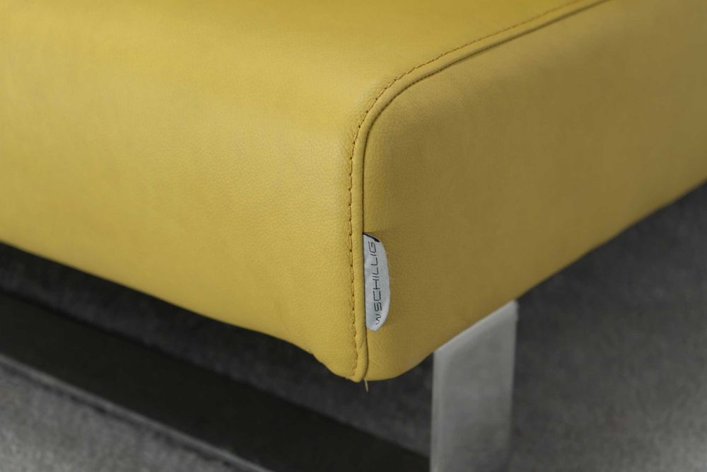 SOFA ŻÓŁTA Skóra naturalna W.Schillig 232x102x79 cm