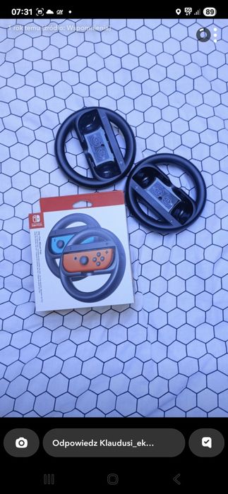 Nintendo switch oled + pokrowiec, Joy con wheel pair, 4 gry karta sim