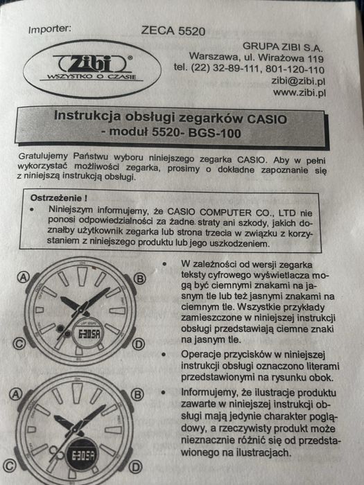 Sprzedam zegarek Casio Baby G shock model 5520
