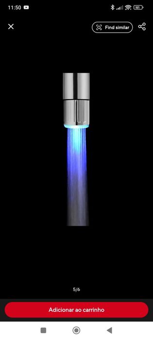 Terminal de torneira com luz