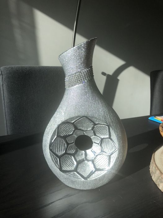 Jarra decorativa cinza prata