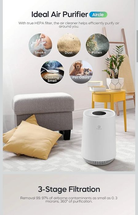 Очиститель воздуха Greenote с HEPA фильтром, до 40 м кв