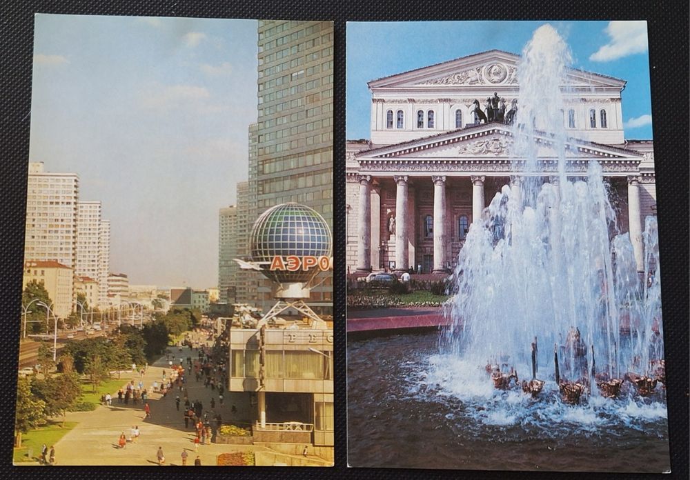 Postais ilustrados a cores da URSS Moscovo anos 80 Kremlin Russia