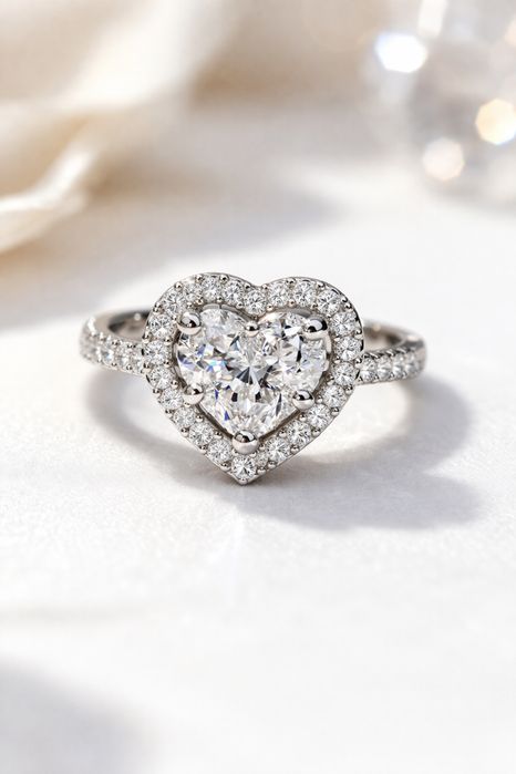 Złoty Pierscionek z Diamentami prawie 1 karat