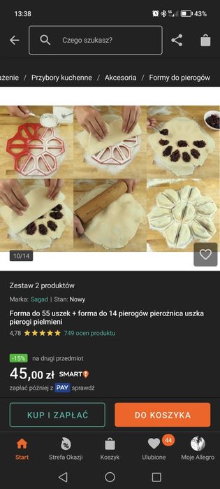 Zestaw foremek do pierogów i uszek