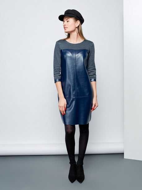 Платье из экокожи, размер 42, XS S