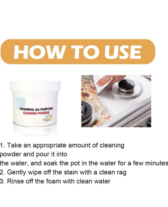 Uniwersalny proszek do czyszczenia kuchni, mocny odrdzewiacz 250 g
