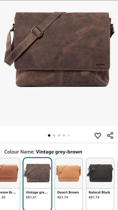 Чоловіча сумка LEABAGS з натуральної шкіри.