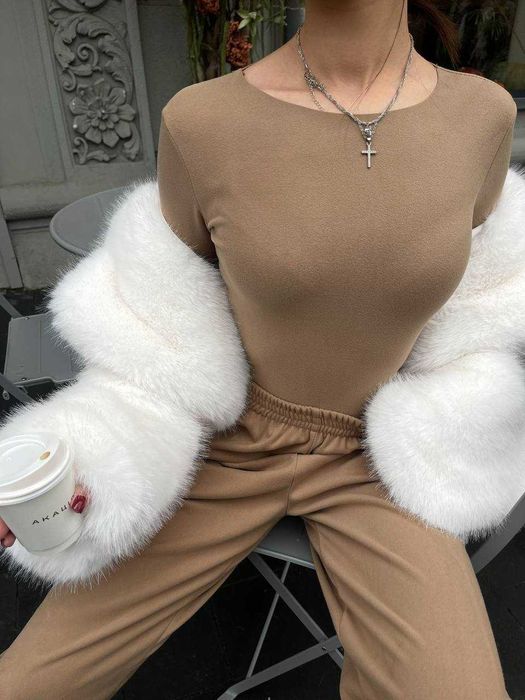 Теплий термо костюм (боді + джогери) з ефектом кашеміру