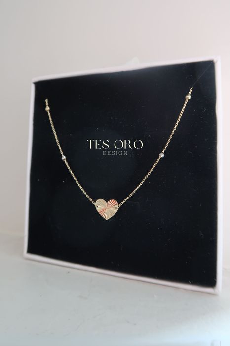 Złoty Łańcuszek Celebrytka Serce | Próba Złota 585