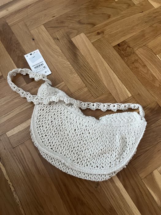 Nowa torebka letnia szydełkowa ażurowa na ramię zara