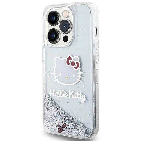 Etui Hello Kitty Liquid Glitter Charms Kitty Head na iPhone 14 Pro Max