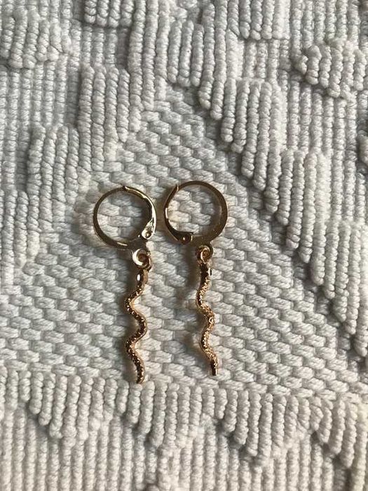 Brincos estilo metalizado cobra da shein